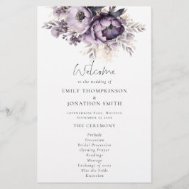 Flyer PAPEL Lilac Purple Florals Wedals Program