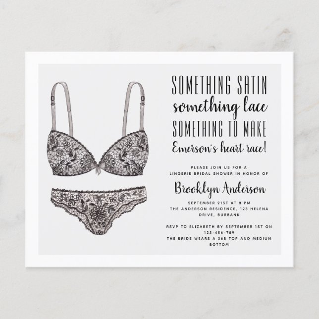 Flyer PAPEL Ooh La Lingerie Convite para Chá (Frente)