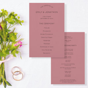 Flyer PAPEL   Programa de Casamento por Rosa simples tex