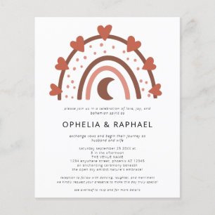 Flyer PAPEL Rainbow Terracotta QR Code Boho Wedding