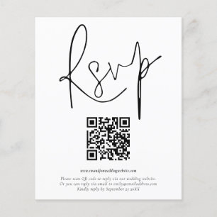 Flyer PAPEL RSVP de Casamento de Script de Código QR