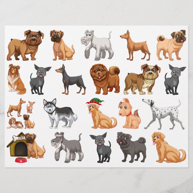 Flyer Papel Scrapbook Multicolor Puppy Dogs (Frente)