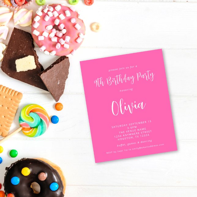 Flyer PAPEL | Script de 9.a Festa de aniversário Rosa Qu (Value paper alternative)