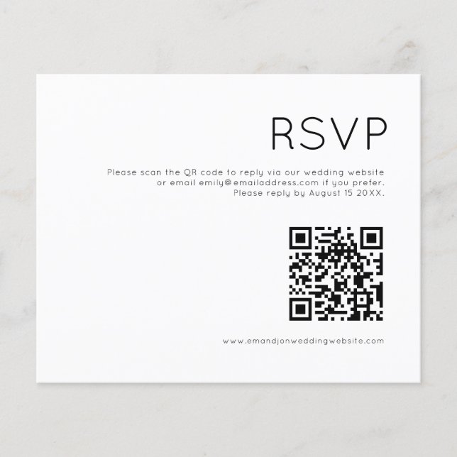 Flyer PAPEL | Simples gabinete RSVP de Casamento de Códi (Frente)