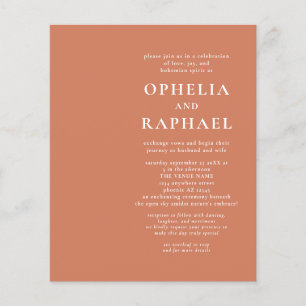 Flyer PAPEL Terracotta QR Code Convite de casamento Bohe