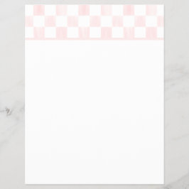 Flyer Papel Timbrado Xadrez Branco e Rosa em Branco