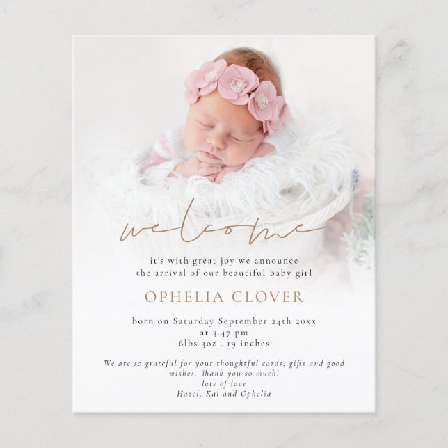 Flyer PAPER 2 Fotos Sobrepor Dourado Parto de Boas-vinda (Frente)