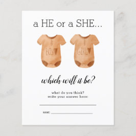 Flyer PAPER Bebê Roupas Que Ela Sexo Revela Adivinhações