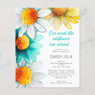 Flyer PAPER Boho Wildflower Obrigado Anúncio de Nascimen