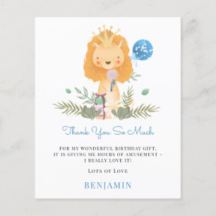Flyer PAPER Cute Lion Toddler Blue Thank You