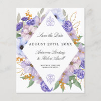 PAPER Roxo Floral Guarde a Placa de Data