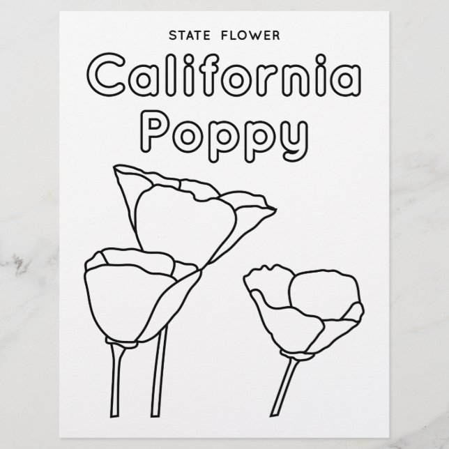 Flyer papoila-de-flor do estado da califórnia (Frente)
