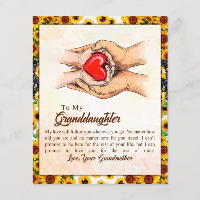 Flyer Para Minha Avó, Sunflower Gift, Da Avó (Frente)