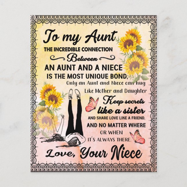 Flyer Para Minha Tia Dom, Presente De Girassol Da sobrin (Frente)