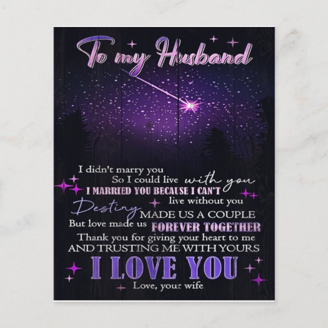 Flyer Para o meu marido Decor, Letra de amor (Frente)
