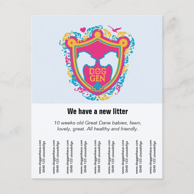 Flyer Para vender os grandes dinamarqueses (Frente)