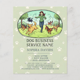 Flyer Passeio de Cão Serviço de Babá de Pet Personalizad
