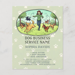 Flyer Passeio de Cão Serviço de Babá de Pet Personalizad