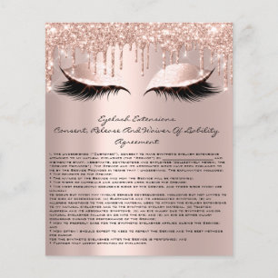 Flyer Passivo de Extensão Eyelash Dispensa Rosa Pouco