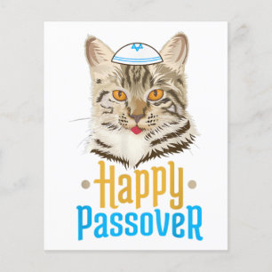 Flyer Passover Feliz Passover Gato Engraçado Seder Judeu