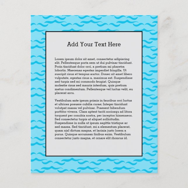 Flyer Pastel Blue Sea Water Waves Oceano Pacífico (Frente)