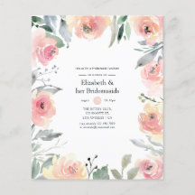 Pastel Blush Floral Pink Bridesmaids Luncheid
