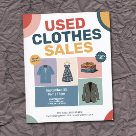 Flyer Pastel Geometric Patterns - Used Clothes Sales