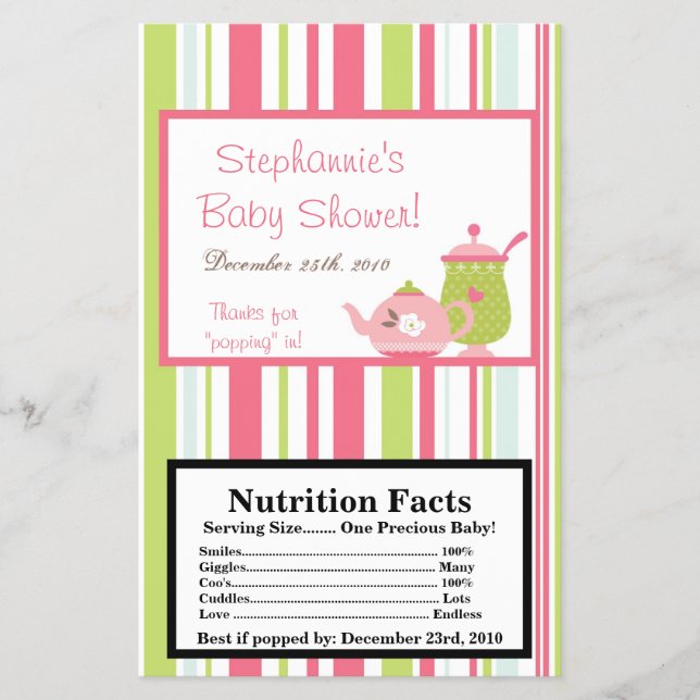 Flyer Pastel rosa do Partido do Pipoca de Micro-Ondas (Frente)