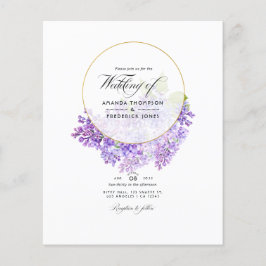 Flyer Pastel Violet e Dourado Casamento Geométrico de He