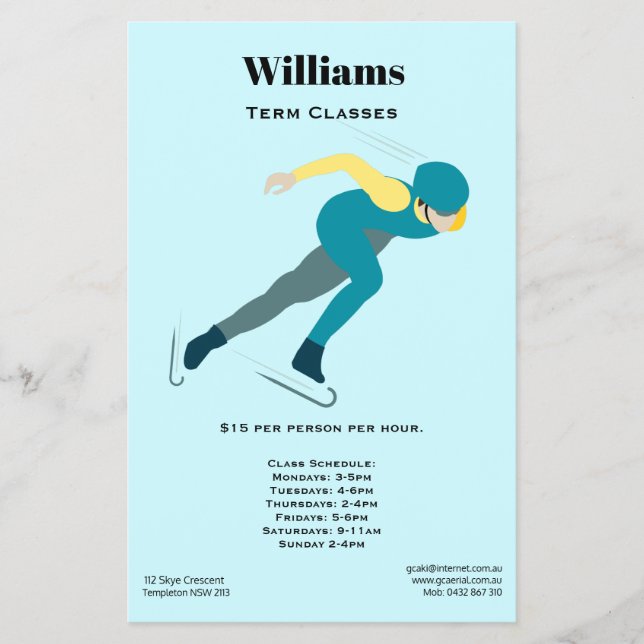 Flyer Patinação de velocidade (Frente)