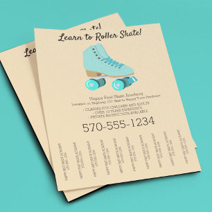 Flyer Patinação no Rolo, Aulas de Patinação, Personaliza