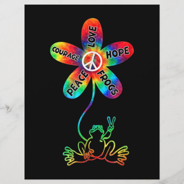 Flyer Peace Courage Love Hope Sapos Hippie (Frente)