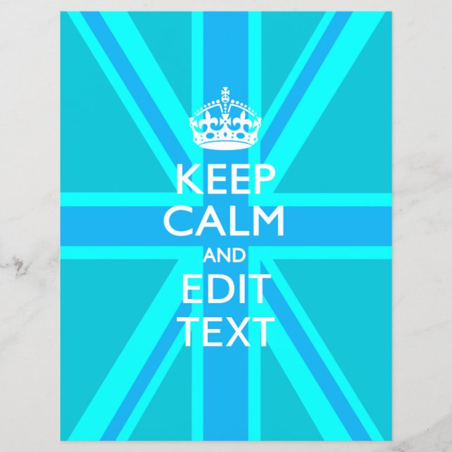 Flyer Peacock Aqua Mantenha Calma E O Seu Texto Do Jack  (Frente)