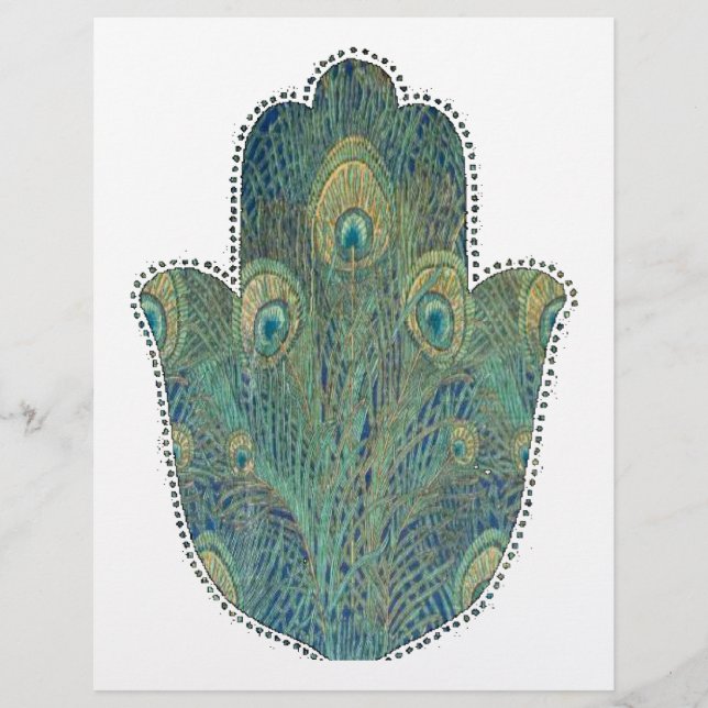 Flyer Peacock Feather Hamsa (Frente)