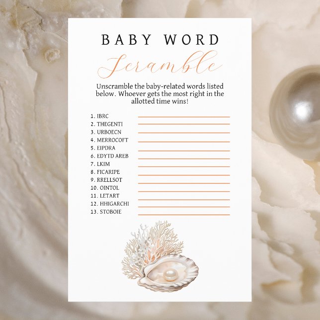 Flyer Pearl Costeira Elegante - Pearl Baby Word Scramble (Criador carregado)
