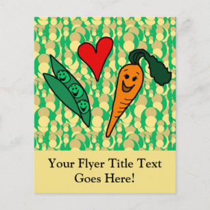 Flyer Peas Love Carrots, Design verde e laranja