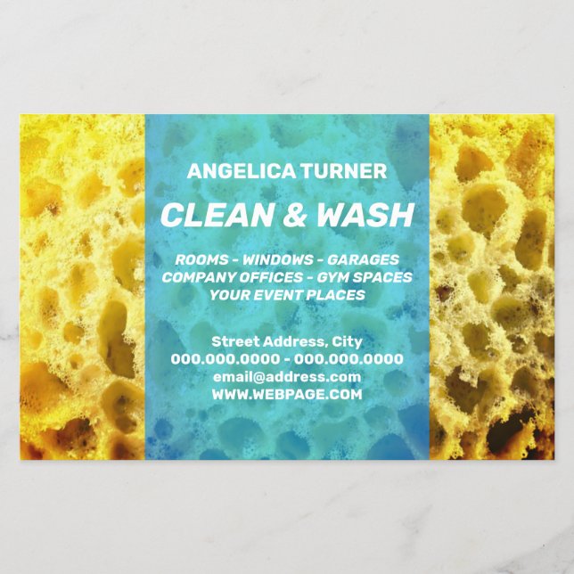 Flyer Pedaço de esponja estilo divertido pacote azul pro (Frente)