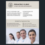 Flyer Pediatric Clinic Doctor Logo QR Neutral Beige<br><div class="desc">Professional pediatric clinic flyer with front-side space for logo,  photo,  services,  key information,  and contact details. The back includes a QR code for staying connected along with replaceable social media icons. Ideal for clear,  friendly communication with parents and caregivers. Visit the store for more coordinated business marketing designs.</div>