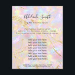 Flyer pedra cor-de-rosa, pedra opal, holografia FAUX Fly<br><div class="desc">folheto de maquiagem profissional do salão de beleza</div>