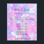 Flyer pedra púrpura púrpura púrpura do folo FAUX Hológra<br><div class="desc">folheto de maquiagem profissional do salão de beleza</div>