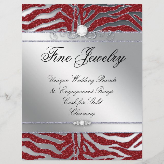 Flyer Pêlos-Pêssego de Vieira Salão Zebra Sparkle Red Si (Frente)