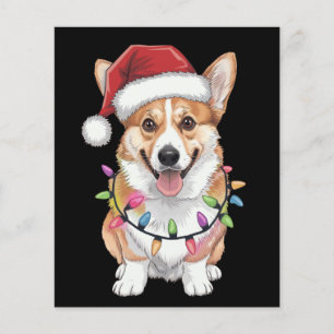 Flyer Pembroke Welsh Corgi Papais noeis Luzes de Árvore 