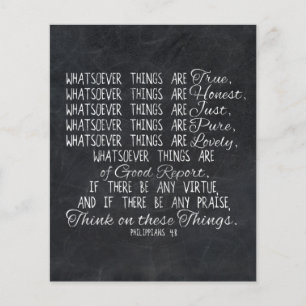 Flyer Pensem nessas coisas, Escritura de Bíblias Cristã