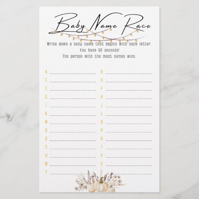 Flyer Pequeno Abobrinha a Caminho Churrasco de Bebê de O (Frente)