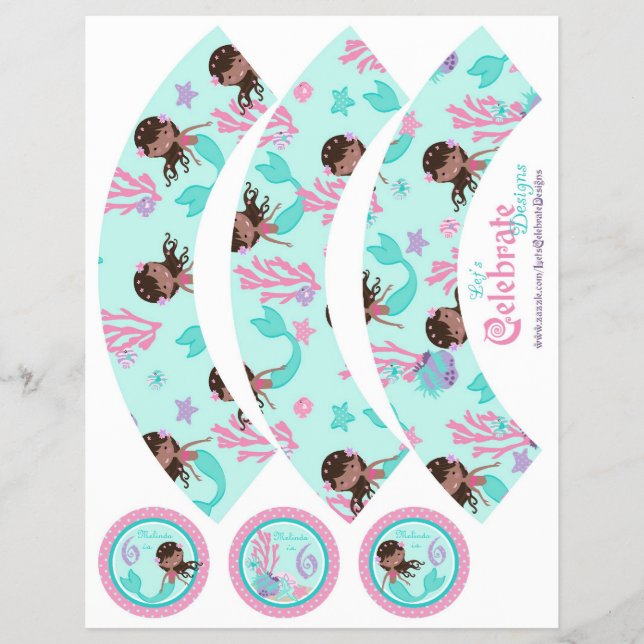 Flyer Pequenos invólucros de Cupcake de Sereia AA6B (Frente)