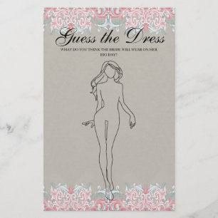 Flyer Percorridos cor-de-rosa do jogo do chá de panela 