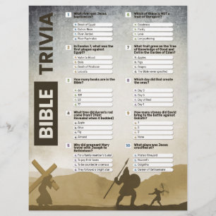 Flyer Perguntas personalizáveis sobre a bíblia Trivia Ga