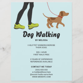 Flyer Pernas E Cachorro Marrom Bonito - Cachorro Caminha