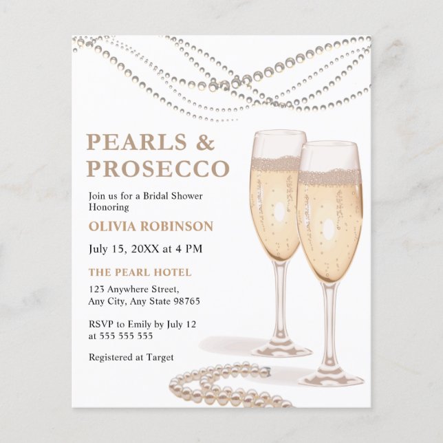 Flyer Pérolas de Orçamento e Chá de panela Prosecco (Frente)