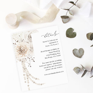 Flyer Pérolas Orçamentárias e Detalhes do Floral Branco